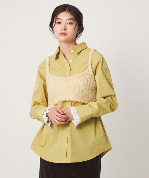 green label relaxing(グリーンレーベルリラクシング)の「<GLR_MINE>プリーツスリーブ シェイプ シャツ(シャツ/ブラウス・レディース・ライム/ホワイト/マスタード・FREE)」の3枚目の写真