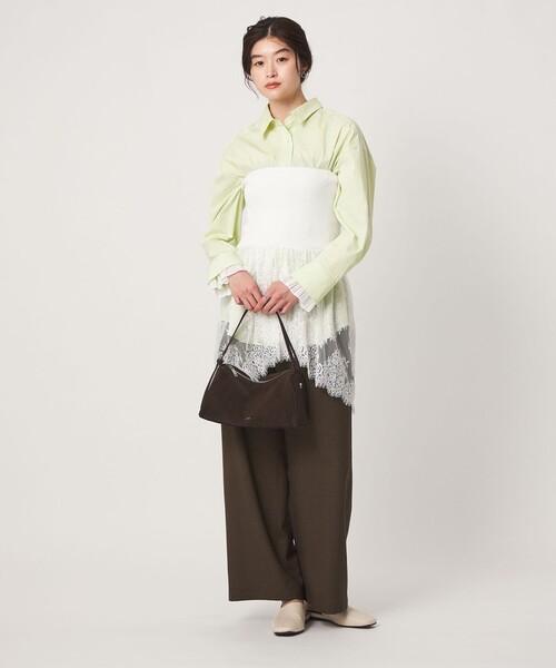 green label relaxing(グリーンレーベルリラクシング)の「<GLR_MINE>プリーツスリーブ シェイプ シャツ(シャツ/ブラウス・レディース・ライム/ホワイト/マスタード・FREE)」の11枚目の写真