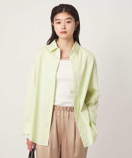 green label relaxing(グリーンレーベルリラクシング)の「<GLR_MINE>プリーツスリーブ シェイプ シャツ(シャツ/ブラウス・レディース・ライム/ホワイト/マスタード・FREE)」の13枚目の写真
