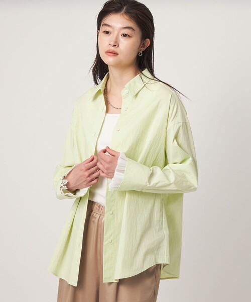 green label relaxing(グリーンレーベルリラクシング)の「<GLR_MINE>プリーツスリーブ シェイプ シャツ(シャツ/ブラウス・レディース・ライム/ホワイト/マスタード・FREE)」の14枚目の写真