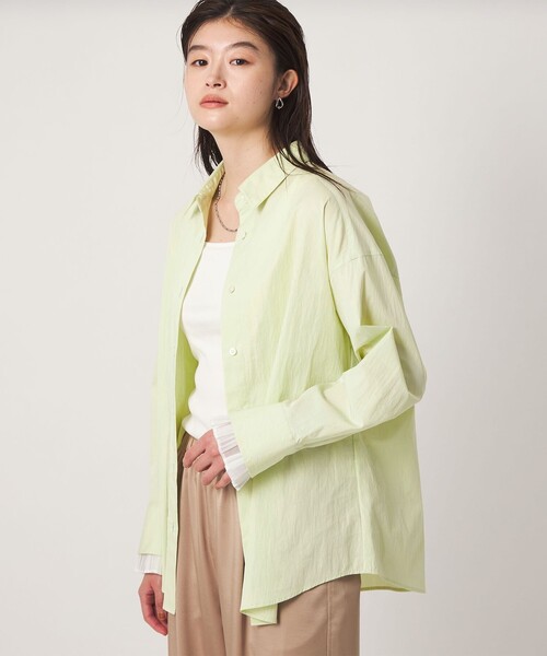green label relaxing(グリーンレーベルリラクシング)の「<GLR_MINE>プリーツスリーブ シェイプ シャツ(シャツ/ブラウス・レディース・ライム/ホワイト/マスタード・FREE)」の15枚目の写真