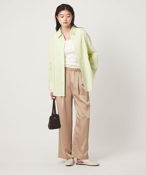 green label relaxing(グリーンレーベルリラクシング)の「<GLR_MINE>プリーツスリーブ シェイプ シャツ(シャツ/ブラウス・レディース・ライム/ホワイト/マスタード・FREE)」の16枚目の写真