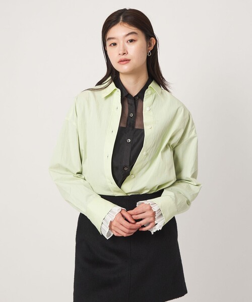 green label relaxing(グリーンレーベルリラクシング)の「<GLR_MINE>プリーツスリーブ シェイプ シャツ(シャツ/ブラウス・レディース・ライム/ホワイト/マスタード・FREE)」の17枚目の写真