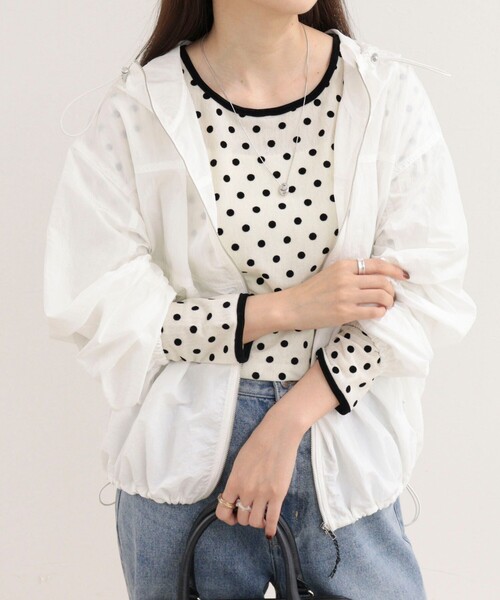 fredy emue(フレディエミュ)の「チュールドットロンTシャツ(Tシャツ/カットソー・レディース・ブラック系その他/ホワイト系その他2/グレー系その他・38)」の10枚目の写真