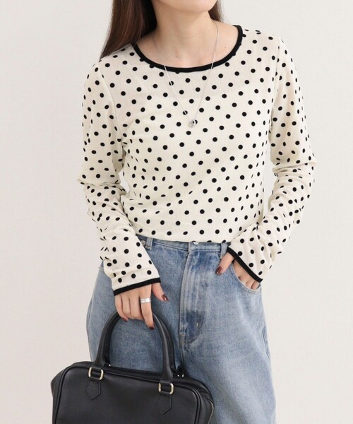 fredy emue(フレディエミュ)の「チュールドットロンTシャツ(Tシャツ/カットソー・レディース・ブラック系その他/ホワイト系その他2/グレー系その他・38)」の16枚目の写真