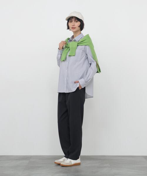 human woman(ヒューマンウーマン)の「◆【ウォッシャブル / 4カラー展開 / Good Price】ポプリンシャツ(シャツ/ブラウス・レディース・ボルドー/ホワイト系その他3/チャコールグレー/その他・MEDIUM)」の14枚目の写真