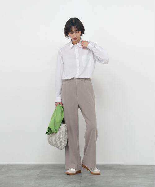 human woman(ヒューマンウーマン)の「◆【ウォッシャブル / 4カラー展開 / Good Price】ポプリンシャツ(シャツ/ブラウス・レディース・ボルドー/ホワイト系その他3/チャコールグレー/その他・MEDIUM)」の18枚目の写真