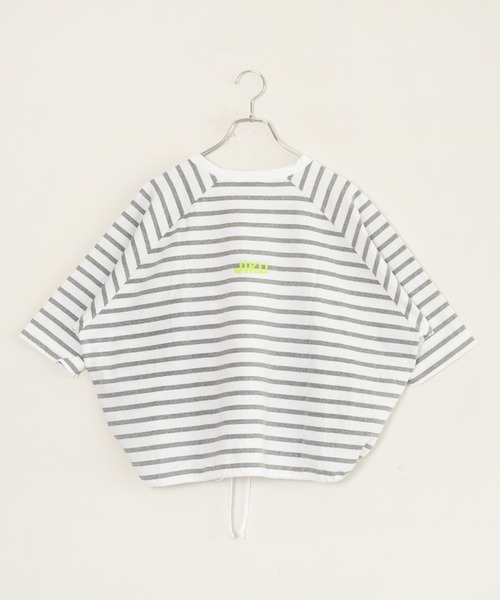 SOLAMONAT(ソラモナ)の「パフ天竺 裾紐ボーダー5分袖プルーオーバープリント(PUFF TEN)(Tシャツ/カットソー・レディース・ブラック×ホワイト/ホワイト×ブラック・FREE)」の16枚目の写真