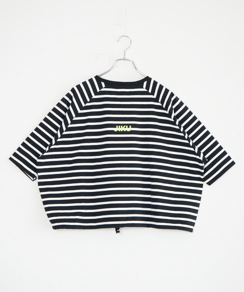 SOLAMONAT(ソラモナ)の「パフ天竺 裾紐ボーダー5分袖プルーオーバープリント(PUFF TEN)(Tシャツ/カットソー・レディース・ブラック×ホワイト/ホワイト×ブラック・FREE)」の19枚目の写真