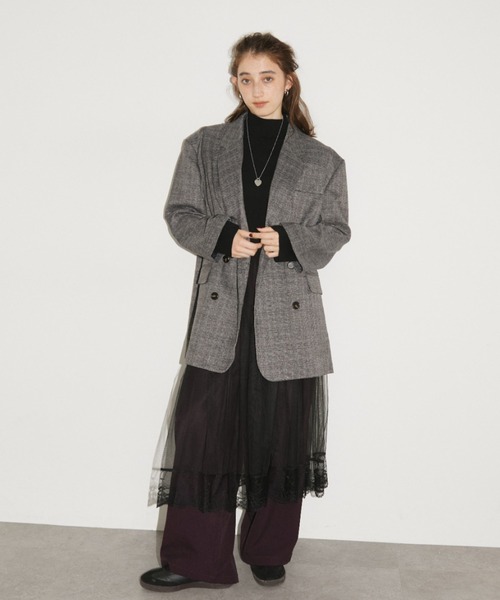 RiC(リック)の「SHEER LAYERED SKIRT(スカート・レディース・ブラック/ホワイト・FREE)」の17枚目の写真