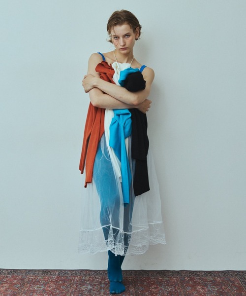 RiC(リック)の「SHEER LAYERED SKIRT(スカート・レディース・ブラック/ホワイト・FREE)」の7枚目の写真
