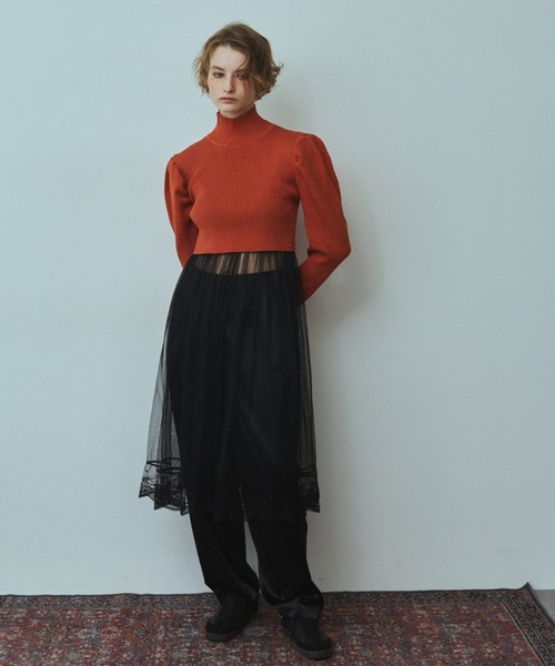 RiC(リック)の「SHEER LAYERED SKIRT(スカート・レディース・ブラック/ホワイト・FREE)」の14枚目の写真
