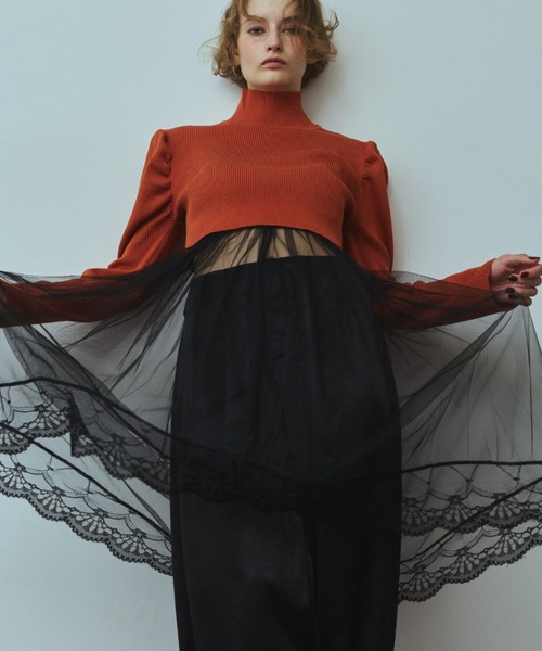 RiC(リック)の「SHEER LAYERED SKIRT(スカート・レディース・ブラック/ホワイト・FREE)」の13枚目の写真