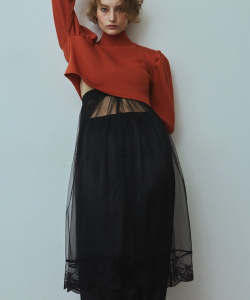 RiC(リック)の「SHEER LAYERED SKIRT(スカート・レディース・ブラック/ホワイト・FREE)」の11枚目の写真