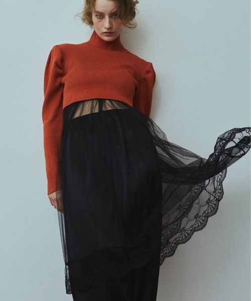 RiC(リック)の「SHEER LAYERED SKIRT(スカート・レディース・ブラック/ホワイト・FREE)」の12枚目の写真