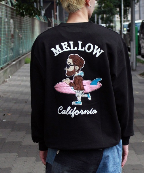 MELLOW（メロー）の「BIG Marvie SWEAT / イラスト刺繍 / ロゴ刺繍　スウェット（スウェット・メンズ・ブラック/グレー/ブラウン・M/L/XL）」の9枚目の写真