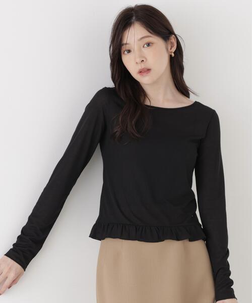 PROPORTION BODY DRESSING(プロポーションボディドレッシング)の「<a>前後2WAYロングスリーブカットソー / 1216260001(Tシャツ/カットソー・レディース・ホワイト/ブラック・FREE)」の1枚目の写真