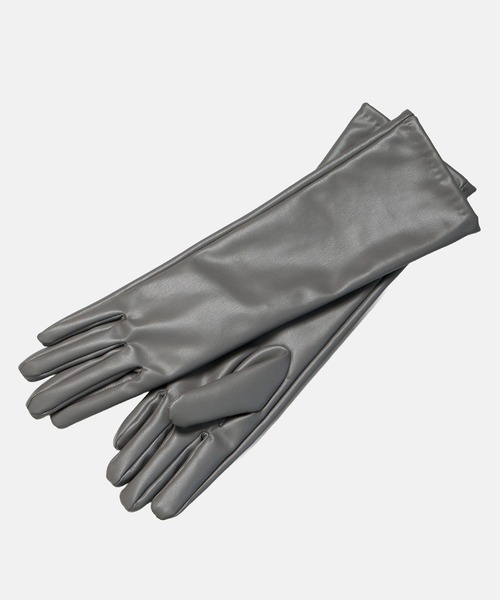 LE CIEL BLEU(ルシェルブルー)の「フェイクレザーグローブ / Faux Leather Gloves(手袋・レディース・ベージュ/ブラック・FREE)」の2枚目の写真