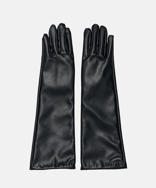LE CIEL BLEU(ルシェルブルー)の「フェイクレザーグローブ / Faux Leather Gloves(手袋・レディース・ベージュ/ブラック・FREE)」の3枚目の写真