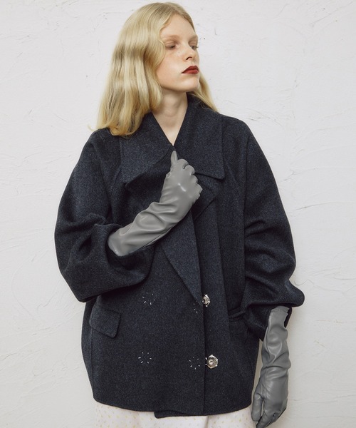 LE CIEL BLEU(ルシェルブルー)の「フェイクレザーグローブ / Faux Leather Gloves(手袋・レディース・ベージュ/ブラック・FREE)」の6枚目の写真