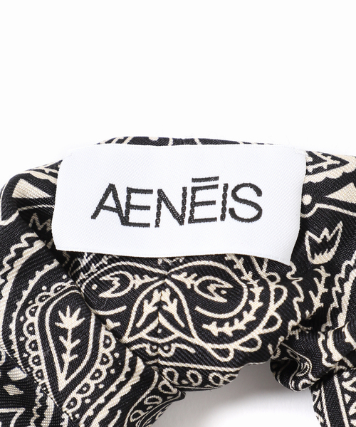 journal standard L'essage(ジャーナルスタンダードレサージュ)の「《追加》AENEIS/エネス Minimal Bandana Silk Scrunchie シュシュ(その他ヘアアクセサリー・レディース・ブラック・FREE)」の3枚目の写真