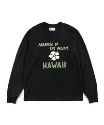 BIGWAVE COLLECTIVE（ビッグウェーブコレクティブ）の「HAWAII APPLIQUE L/S TEE (BLACK)（Tシャツ/カットソー）」