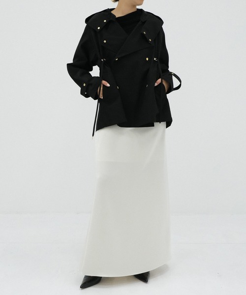 VACHEMENT(ヴァシュモン)の「【VACHEMENT/ヴァシュモン】別注 Recycle Shell Taffeta Short Trench Coat/ショートトレンチコート(トレンチコート・レディース・ベージュ/ブラック/ブラウン・FREE)」の19枚目の写真
