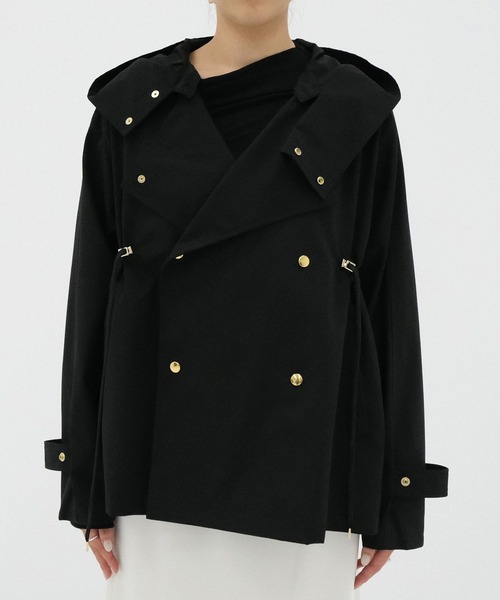 VACHEMENT(ヴァシュモン)の「【VACHEMENT/ヴァシュモン】別注 Recycle Shell Taffeta Short Trench Coat/ショートトレンチコート(トレンチコート・レディース・ベージュ/ブラック/ブラウン・FREE)」の20枚目の写真
