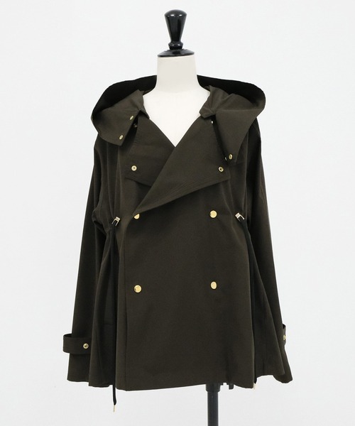 VACHEMENT(ヴァシュモン)の「【VACHEMENT/ヴァシュモン】別注 Recycle Shell Taffeta Short Trench Coat/ショートトレンチコート(トレンチコート・レディース・ベージュ/ブラック/ブラウン・FREE)」の14枚目の写真