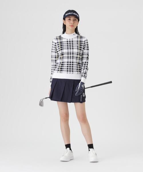 PEARLY GATES(パーリーゲイツ)の「14Gメッシュクルーネックニットプルオーバー <チェック柄> (WOMENS)(ニット/セーター・レディース・ホワイト系その他・LARGE/SMALL/MEDIUM)」の4枚目の写真