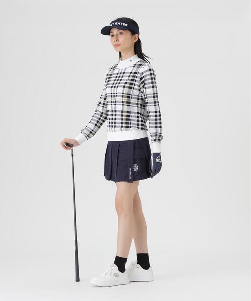 PEARLY GATES(パーリーゲイツ)の「14Gメッシュクルーネックニットプルオーバー <チェック柄> (WOMENS)(ニット/セーター・レディース・ホワイト系その他・LARGE/SMALL/MEDIUM)」の5枚目の写真