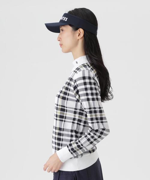 PEARLY GATES(パーリーゲイツ)の「14Gメッシュクルーネックニットプルオーバー <チェック柄> (WOMENS)(ニット/セーター・レディース・ホワイト系その他・LARGE/SMALL/MEDIUM)」の6枚目の写真