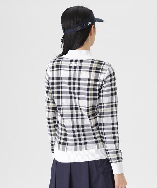 PEARLY GATES(パーリーゲイツ)の「14Gメッシュクルーネックニットプルオーバー <チェック柄> (WOMENS)(ニット/セーター・レディース・ホワイト系その他・LARGE/SMALL/MEDIUM)」の7枚目の写真