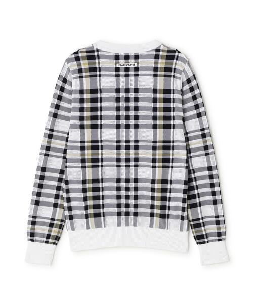 PEARLY GATES(パーリーゲイツ)の「14Gメッシュクルーネックニットプルオーバー <チェック柄> (WOMENS)(ニット/セーター・レディース・ホワイト系その他・LARGE/SMALL/MEDIUM)」の13枚目の写真