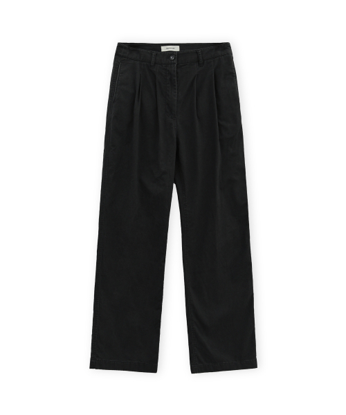 BROWNYARD(ブラウンヤード)の「W ウォッシュド 2タックパンツ ブラック(その他パンツ・レディース・その他・1/2)」の1枚目の写真