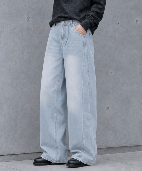 center i(センターアイ)の「ワイドルーズデニムパンツ(デニムパンツ・レディース・ブルー・M/S)」の4枚目の写真
