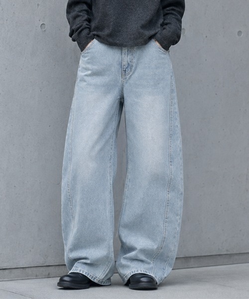center i(センターアイ)の「ワイドルーズデニムパンツ(デニムパンツ・レディース・ブルー・M/S)」の7枚目の写真