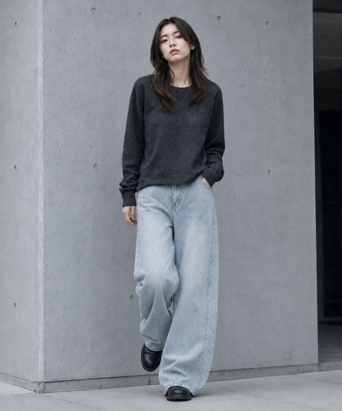 center i(センターアイ)の「ワイドルーズデニムパンツ(デニムパンツ・レディース・ブルー・M/S)」の8枚目の写真