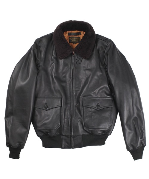 HOUSTON（ヒューストン）の「【UT215】【HOUSTON/ヒューストン】G-1 LEATHER JACKET 8172（ミリタリージャケット・メンズ・ブラック・40/42）」の2枚目の写真