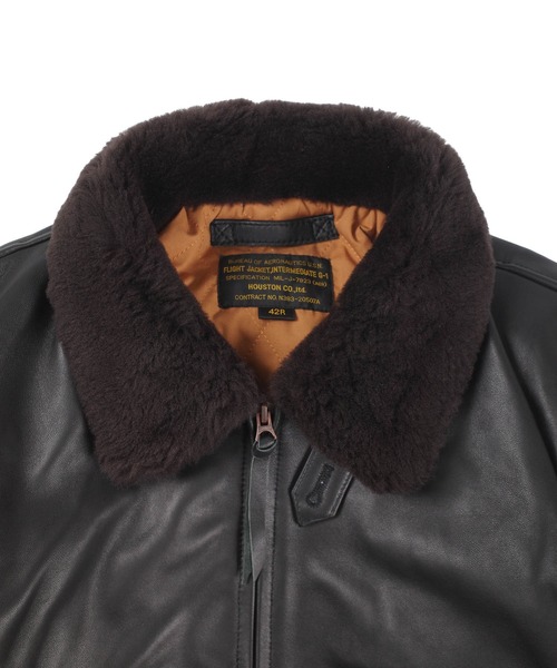 HOUSTON（ヒューストン）の「【UT215】【HOUSTON/ヒューストン】G-1 LEATHER JACKET 8172（ミリタリージャケット・メンズ・ブラック・40/42）」の4枚目の写真
