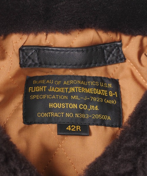 HOUSTON（ヒューストン）の「【UT215】【HOUSTON/ヒューストン】G-1 LEATHER JACKET 8172（ミリタリージャケット・メンズ・ブラック・40/42）」の5枚目の写真