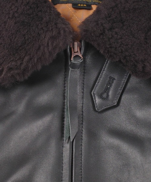 HOUSTON（ヒューストン）の「【UT215】【HOUSTON/ヒューストン】G-1 LEATHER JACKET 8172（ミリタリージャケット・メンズ・ブラック・40/42）」の6枚目の写真