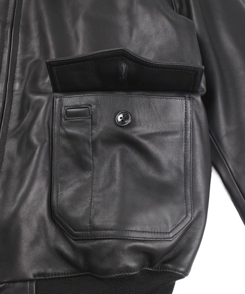 HOUSTON（ヒューストン）の「【UT215】【HOUSTON/ヒューストン】G-1 LEATHER JACKET 8172（ミリタリージャケット・メンズ・ブラック・40/42）」の10枚目の写真