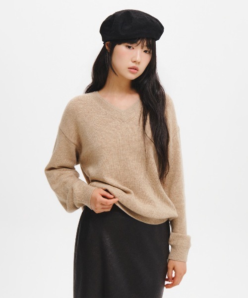 GENERAL IDEA(ジェネラルアイデア)の「【GENERAL IDEA】レイヤードVネックニットプルオーバー / LAYERED V-NECK KNIT PULLOVER(ニット/セーター・レディース・オートミール/ピンク・M/S/L)」の1枚目の写真