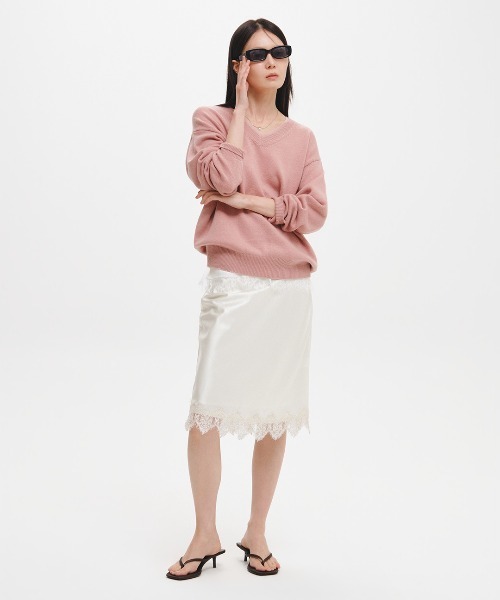 GENERAL IDEA(ジェネラルアイデア)の「【GENERAL IDEA】レイヤードVネックニットプルオーバー / LAYERED V-NECK KNIT PULLOVER(ニット/セーター・レディース・オートミール/ピンク・M/S/L)」の13枚目の写真
