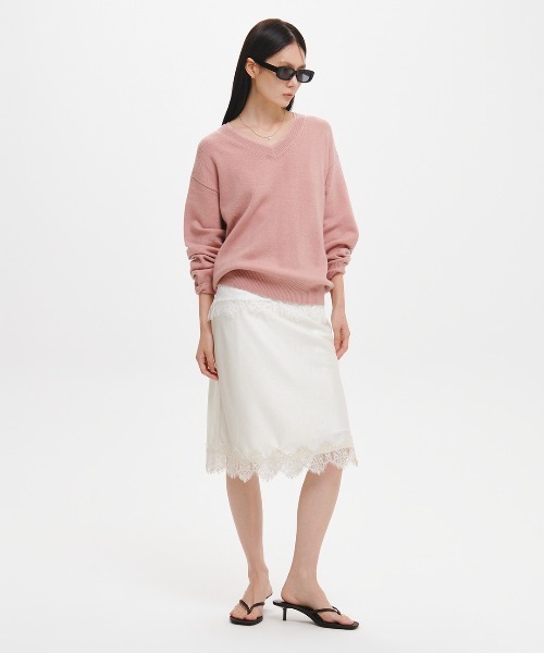 GENERAL IDEA(ジェネラルアイデア)の「【GENERAL IDEA】レイヤードVネックニットプルオーバー / LAYERED V-NECK KNIT PULLOVER(ニット/セーター・レディース・オートミール/ピンク・M/S/L)」の14枚目の写真