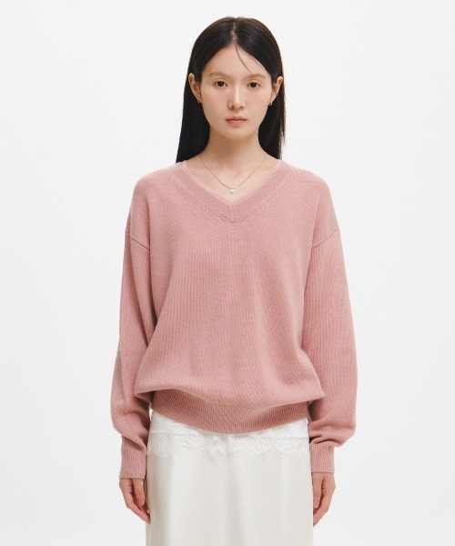 GENERAL IDEA(ジェネラルアイデア)の「【GENERAL IDEA】レイヤードVネックニットプルオーバー / LAYERED V-NECK KNIT PULLOVER(ニット/セーター・レディース・オートミール/ピンク・M/S/L)」の10枚目の写真