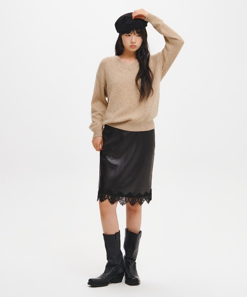 GENERAL IDEA(ジェネラルアイデア)の「【GENERAL IDEA】レイヤードVネックニットプルオーバー / LAYERED V-NECK KNIT PULLOVER(ニット/セーター・レディース・オートミール/ピンク・M/S/L)」の7枚目の写真