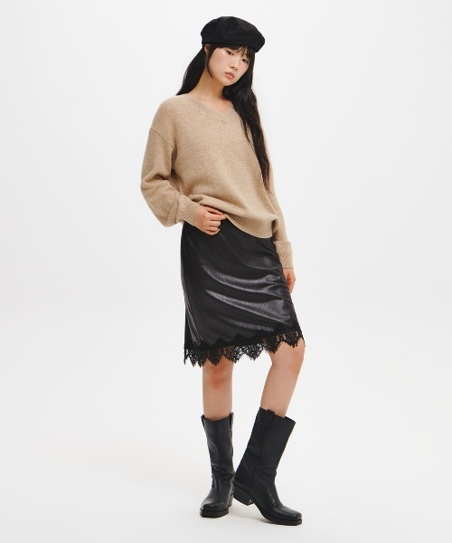GENERAL IDEA(ジェネラルアイデア)の「【GENERAL IDEA】レイヤードVネックニットプルオーバー / LAYERED V-NECK KNIT PULLOVER(ニット/セーター・レディース・オートミール/ピンク・M/S/L)」の6枚目の写真