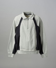MAISON SPECIAL（メゾンスペシャル）の「《UNISEX》異素材ドッキングプライムオーバー襟付きハーフジップスウェット Mixed Materials Docking Prime-Over Half-zip Collared Sweatshirt【MAISON SPECIAL メゾンスペシャル】（スウェット）」